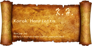 Korok Henrietta névjegykártya